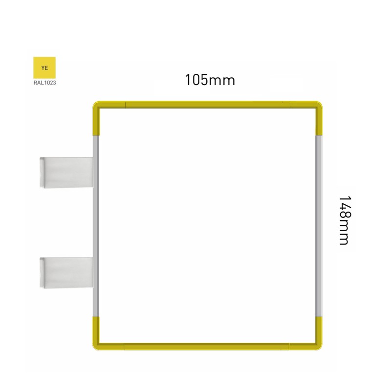 Cartello modulare intercambiabile con sistema a bandiera signcode color flag 148x105 mm HxB YE-giallo-RAL1023