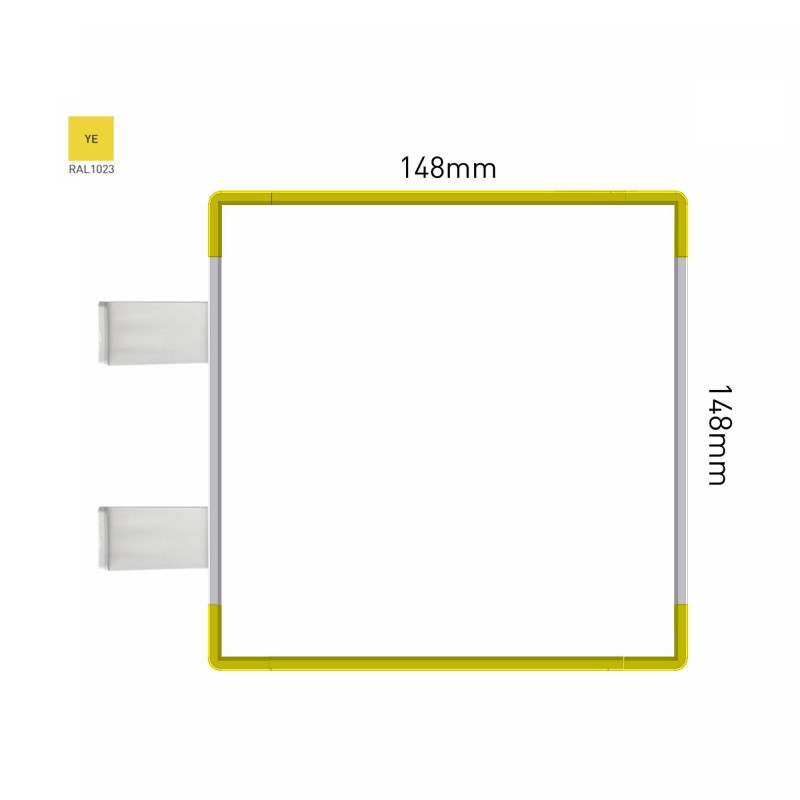 Cartello modulare intercambiabile con sistema a bandiera signcode color flag 148x148 mm HxB YE-giallo-RAL1023