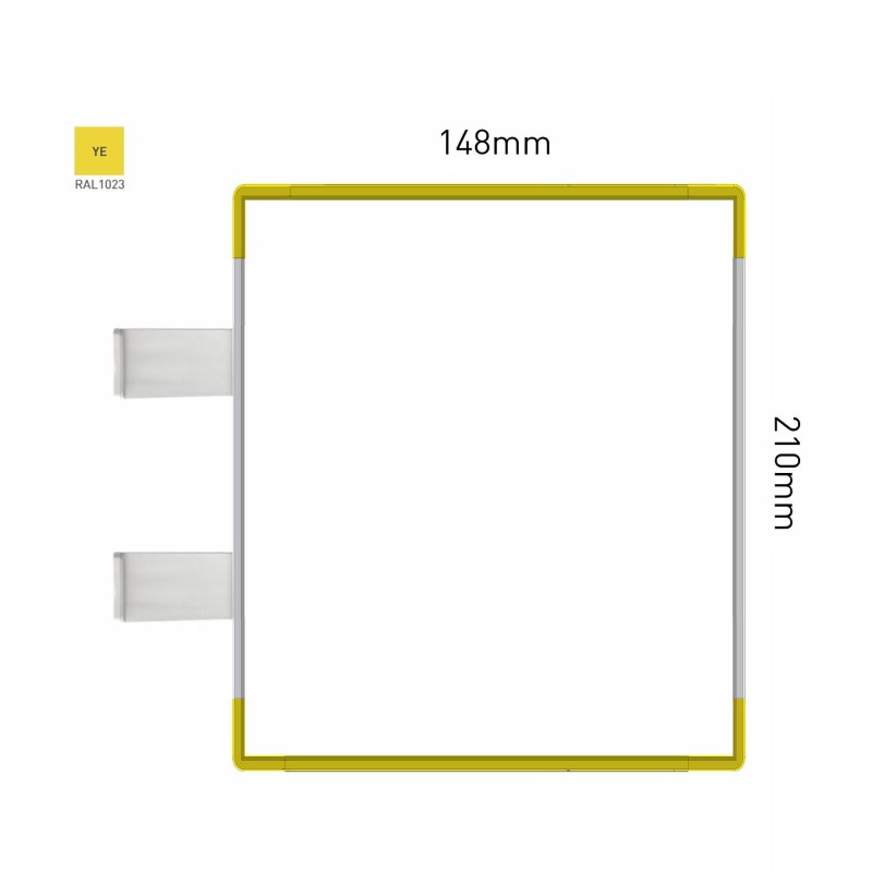 Cartello modulare intercambiabile con sistema a bandiera signcode color flag 210x148 mm HxB YE-giallo-RAL1023
