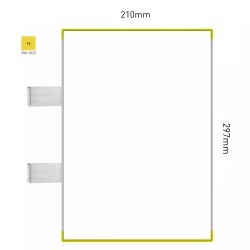 Cartello modulare intercambiabile con sistema a bandiera signcode color flag 297x210 mm HxB YE-giallo-RAL1023 Cartello modulare intercambiabile con sistema a bandiera signcode color flag 297x210 mm HxB YE-giallo-RAL1023
