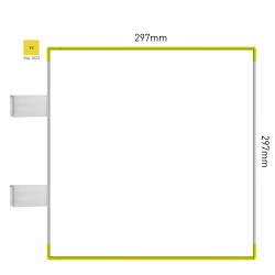 Cartello modulare intercambiabile con sistema a bandiera signcode color flag 297x297 mm HxB YE-giallo-RAL1023 Cartello modulare intercambiabile con sistema a bandiera signcode color flag 297x297 mm HxB YE-giallo-RAL1023