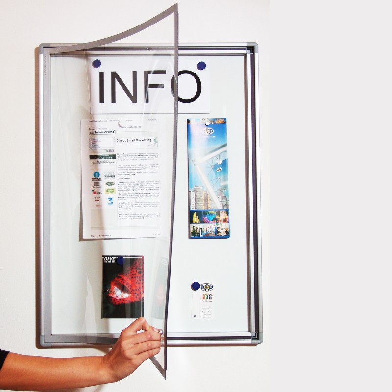 bacheca informativa con chiusura magnetica mago magnedoor