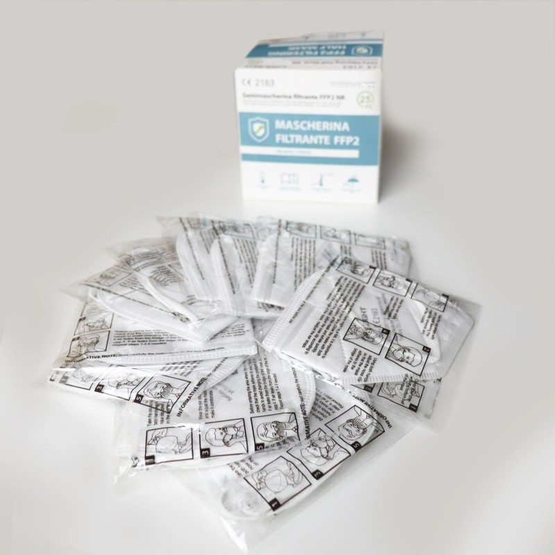 Mascherine filtranti FFP2 Mascherine FFP2 bianche certificate CE2163 - box 20 -
