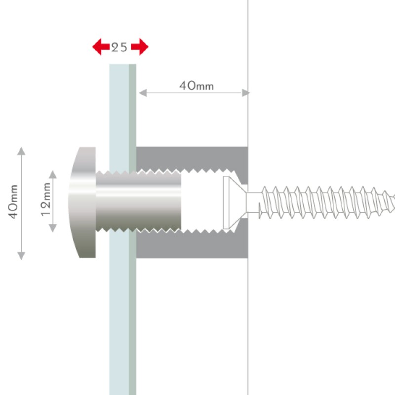 distanziale a vite in ottone cromato fisso mix Ø40mm distanziale a vite in ottone cromato fisso mix Ø40mm