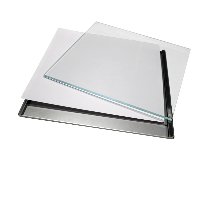 pannello con cornice piatta in acciaio glassnox A4-297x210 mm HxB