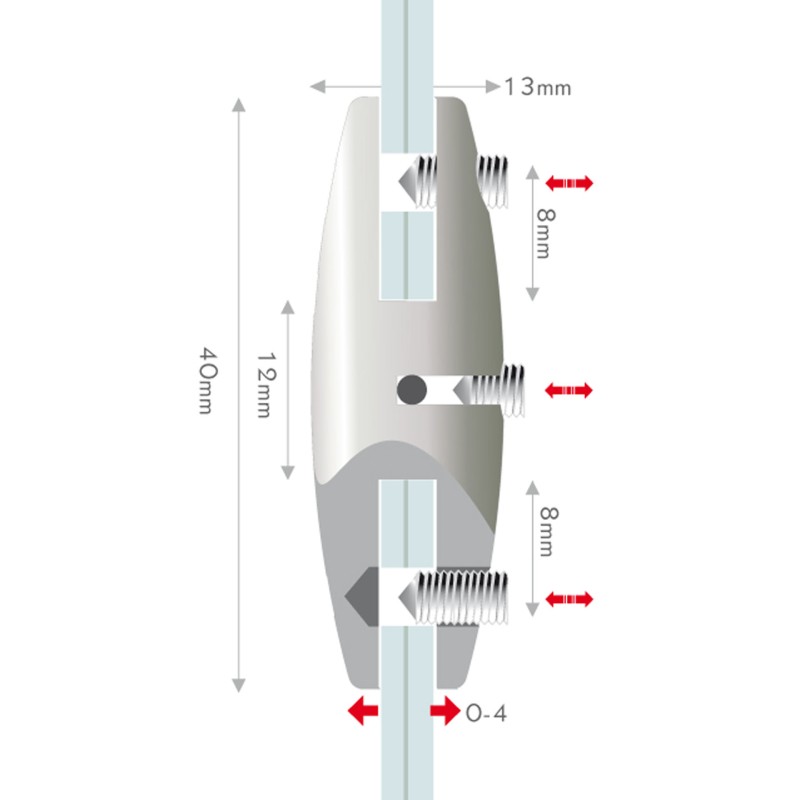 pinza laterale doppia fly coppia argento