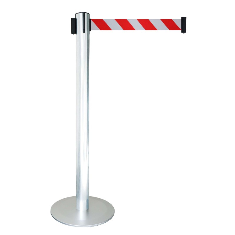 colonnina segnapercorso con nastro  stopper inox spazzolato