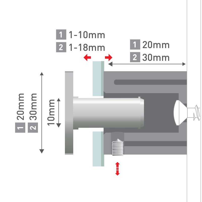 distanziale in metallo pressofuso fisso cubix 20x20 mm HxB