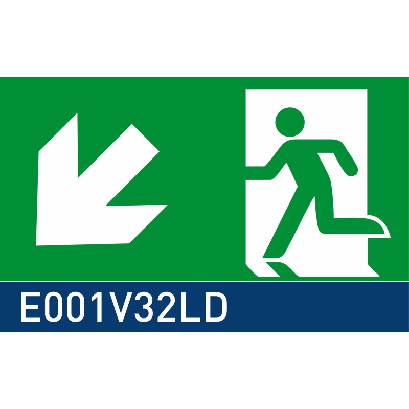 segnaletica di sicurezza luminescente signshine ceiling rettangolo 210x420 mm HxB E001V32LD