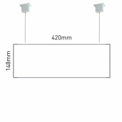 Cartello modulare intercambiabile con sistema a soffitto signcode suspension 148x420 mm HxB Cartello modulare intercambiabile con sistema a soffitto signcode suspension 148x420 mm HxB