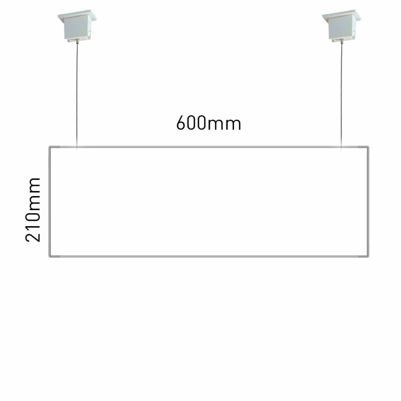 Cartello modulare intercambiabile con sistema a soffitto signcode suspension 210x600 mm HxB
