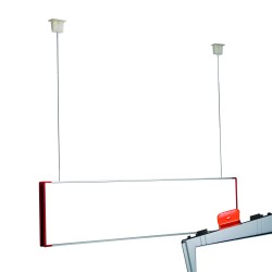 Cartello modulare intercambiabile a sospensione signcode color suspension 105x600 mm HxB RE-rosso-RAL3020 Cartello modulare intercambiabile a sospensione signcode color suspension 105x600 mm HxB RE-rosso-RAL3020