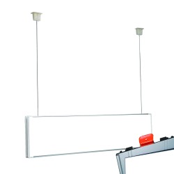 Cartello modulare intercambiabile a sospensione signcode color suspension 105x600 mm HxB WH-bianco-RAL9016 Cartello modulare intercambiabile a sospensione signcode color suspension 105x600 mm HxB WH-bianco-RAL9016