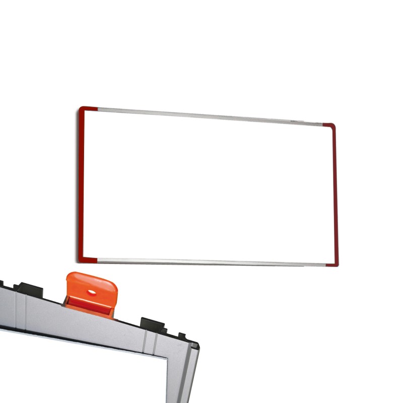 Cartello modulare intercambiabile a parete signcode color wall 105x297 mm HxB RE-rosso-RAL3020