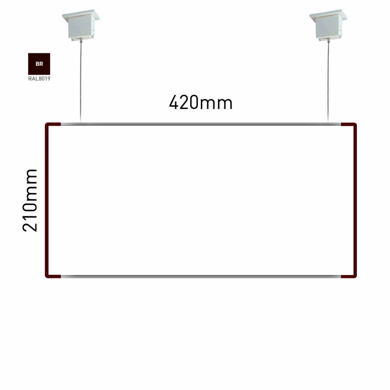 Cartello modulare intercambiabile a sospensione signcode color suspension 210x420 mm HxB BR-marrone-RAL8019