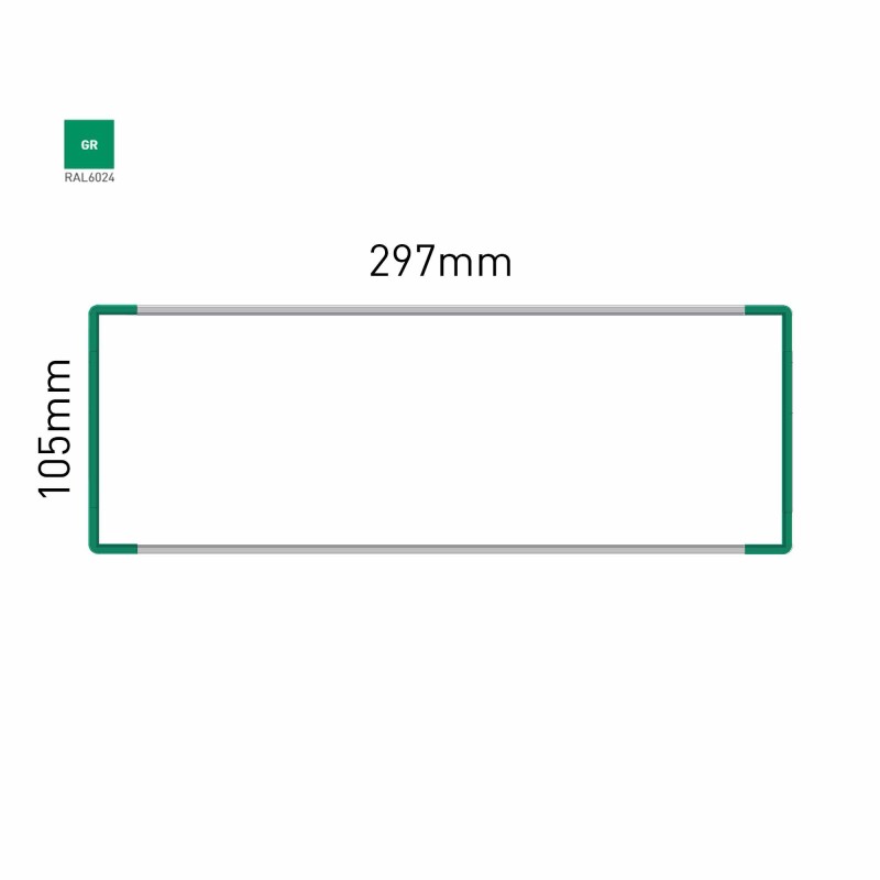 Cartello modulare intercambiabile a parete signcode color wall 105x297 mm HxB GR-verde-RAL6024