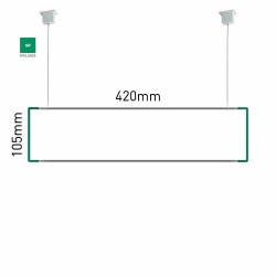 Cartello modulare intercambiabile a sospensione signcode color suspension 105x420 mm HxB GR-verde-RAL6024 Cartello modulare intercambiabile a sospensione signcode color suspension 105x420 mm HxB GR-verde-RAL6024