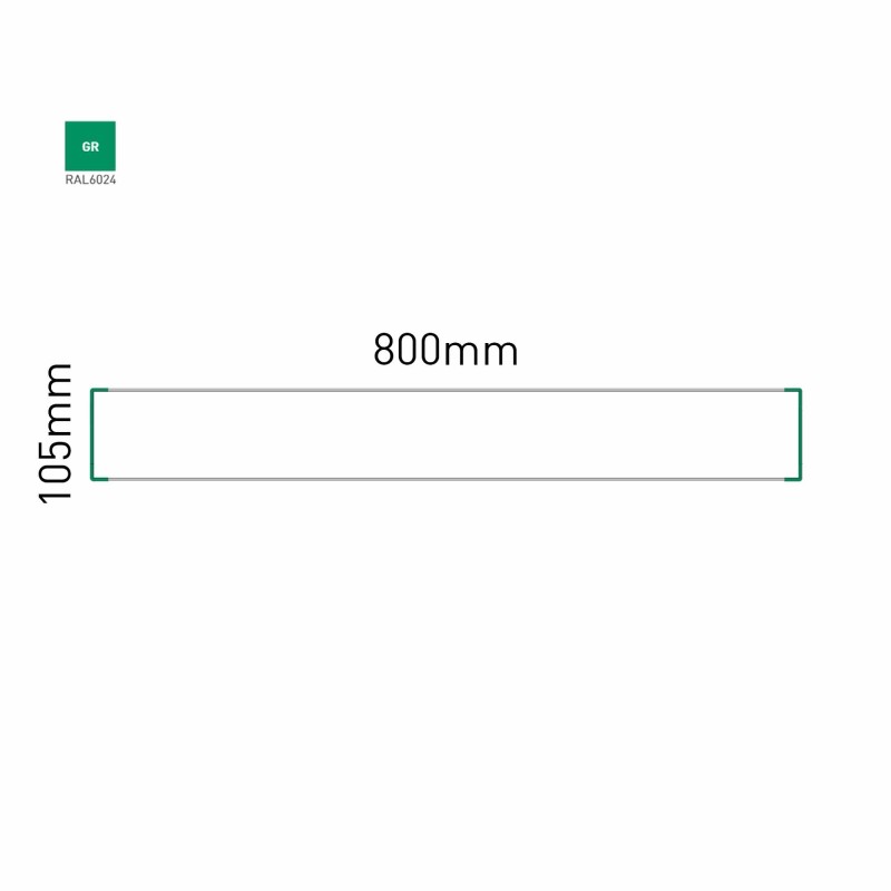 Cartello modulare intercambiabile a parete signcode color wall 105x800 mm HxB GR-verde-RAL6024