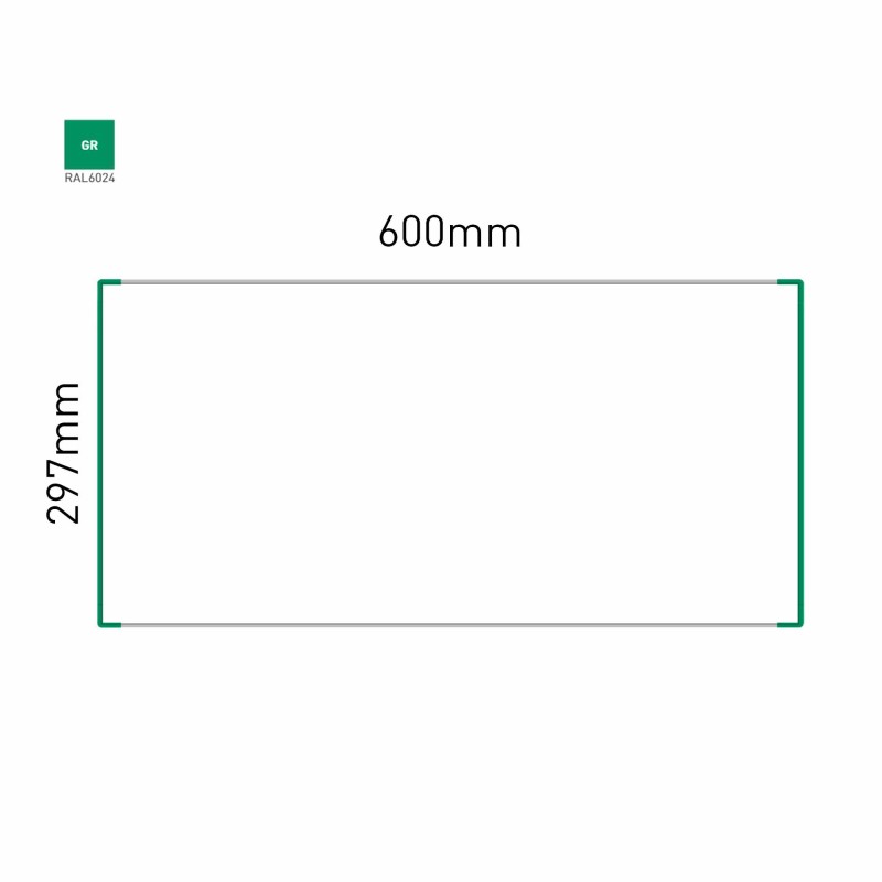 Cartello modulare intercambiabile a parete signcode color wall 297x600 mm HxB GR-verde-RAL6024