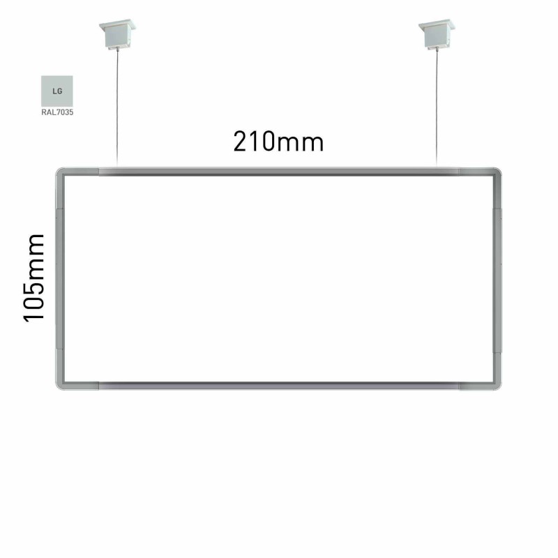 Cartello modulare intercambiabile a sospensione signcode color suspension 105x210 mm HxB LG-grigio chiaro-RAL7035 Cartello modulare intercambiabile a sospensione signcode color suspension 105x210 mm HxB LG-grigio chiaro-RAL7035