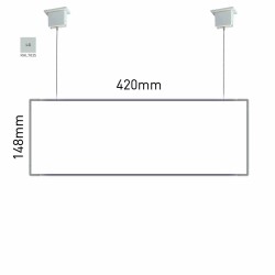 Cartello modulare intercambiabile a sospensione signcode color suspension 148x420 mm HxB LG-grigio chiaro-RAL7035 Cartello modulare intercambiabile a sospensione signcode color suspension 148x420 mm HxB LG-grigio chiaro-RAL7035