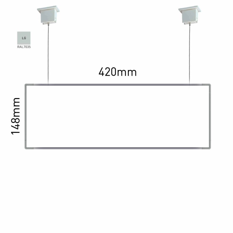 Cartello modulare intercambiabile a sospensione signcode color suspension 148x420 mm HxB LG-grigio chiaro-RAL7035 Cartello modulare intercambiabile a sospensione signcode color suspension 148x420 mm HxB LG-grigio chiaro-RAL7035