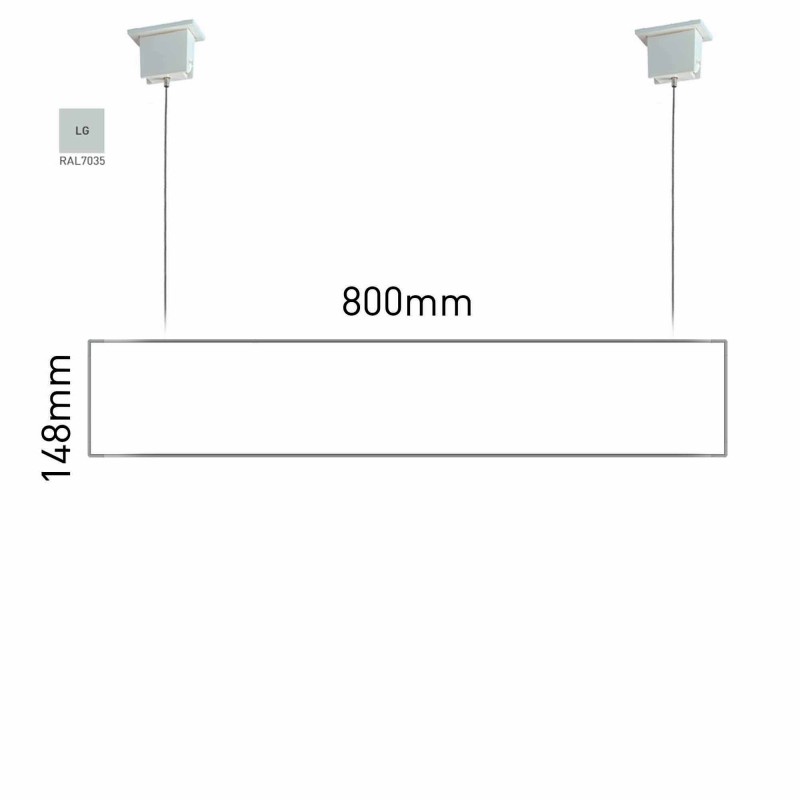 Cartello modulare intercambiabile a sospensione signcode color suspension 148x800 mm HxB LG-grigio chiaro-RAL7035 Cartello modulare intercambiabile a sospensione signcode color suspension 148x800 mm HxB LG-grigio chiaro-RAL7035