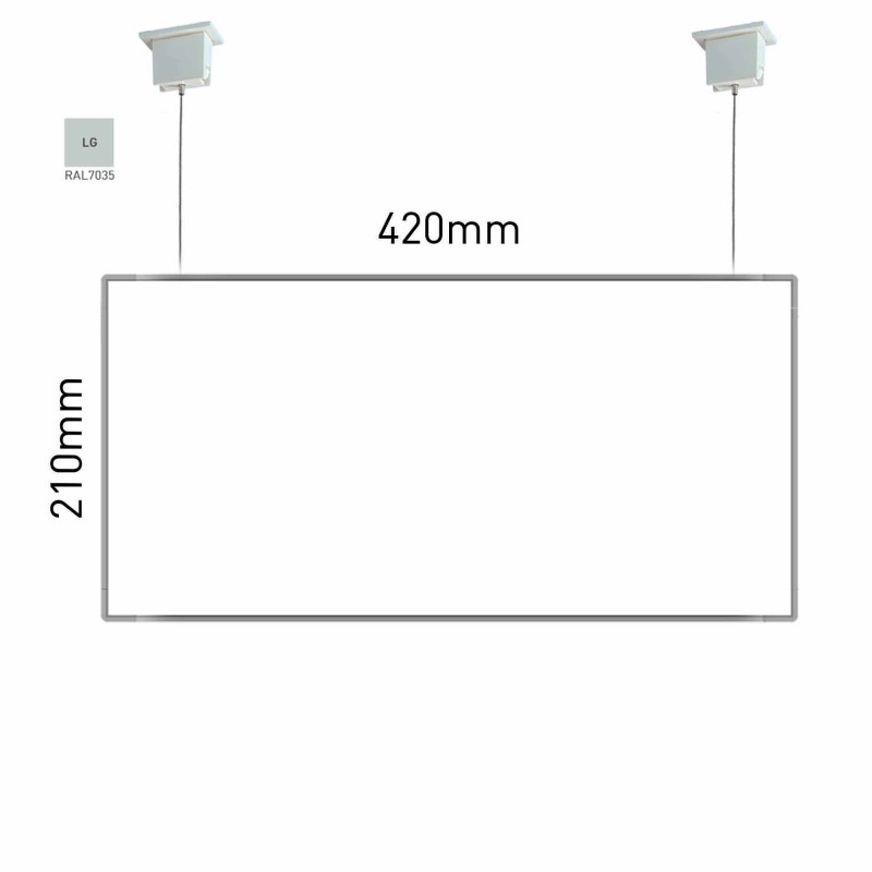 Cartello modulare intercambiabile a sospensione signcode color suspension 210x420 mm HxB LG-grigio chiaro-RAL7035 Cartello modulare intercambiabile a sospensione signcode color suspension 210x420 mm HxB LG-grigio chiaro-RAL7035