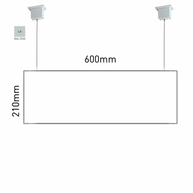 Cartello modulare intercambiabile a sospensione signcode color suspension 210x600 mm HxB LG-grigio chiaro-RAL7035