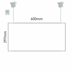 Cartello modulare intercambiabile a sospensione signcode color suspension 297x600 mm HxB LG-grigio chiaro-RAL7035 Cartello modulare intercambiabile a sospensione signcode color suspension 297x600 mm HxB LG-grigio chiaro-RAL7035