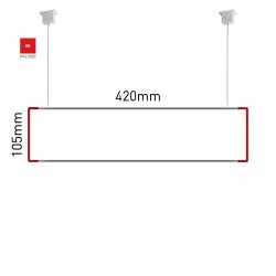 Cartello modulare intercambiabile a sospensione signcode color suspension 105x420 mm HxB RE-rosso-RAL3020 Cartello modulare intercambiabile a sospensione signcode color suspension 105x420 mm HxB RE-rosso-RAL3020