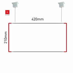 Cartello modulare intercambiabile a sospensione signcode color suspension 210x420 mm HxB RE-rosso-RAL3020 Cartello modulare intercambiabile a sospensione signcode color suspension 210x420 mm HxB RE-rosso-RAL3020