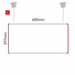 Cartello modulare intercambiabile a sospensione signcode color suspension 297x600 mm HxB RE-rosso-RAL3020 Cartello modulare intercambiabile a sospensione signcode color suspension 297x600 mm HxB RE-rosso-RAL3020
