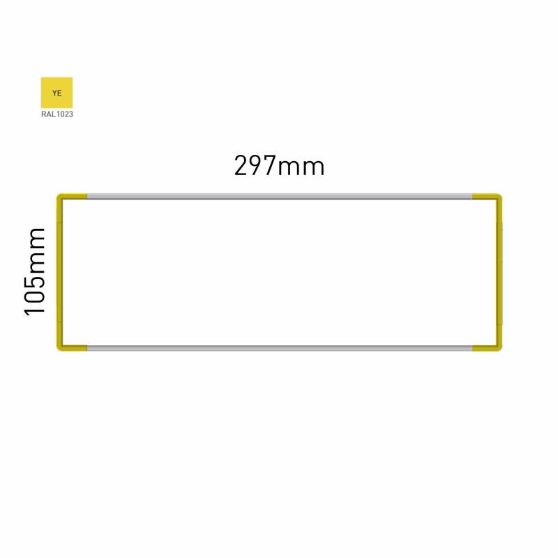 Cartello modulare intercambiabile a parete signcode color wall 105x297 mm HxB YE-giallo-RAL1023