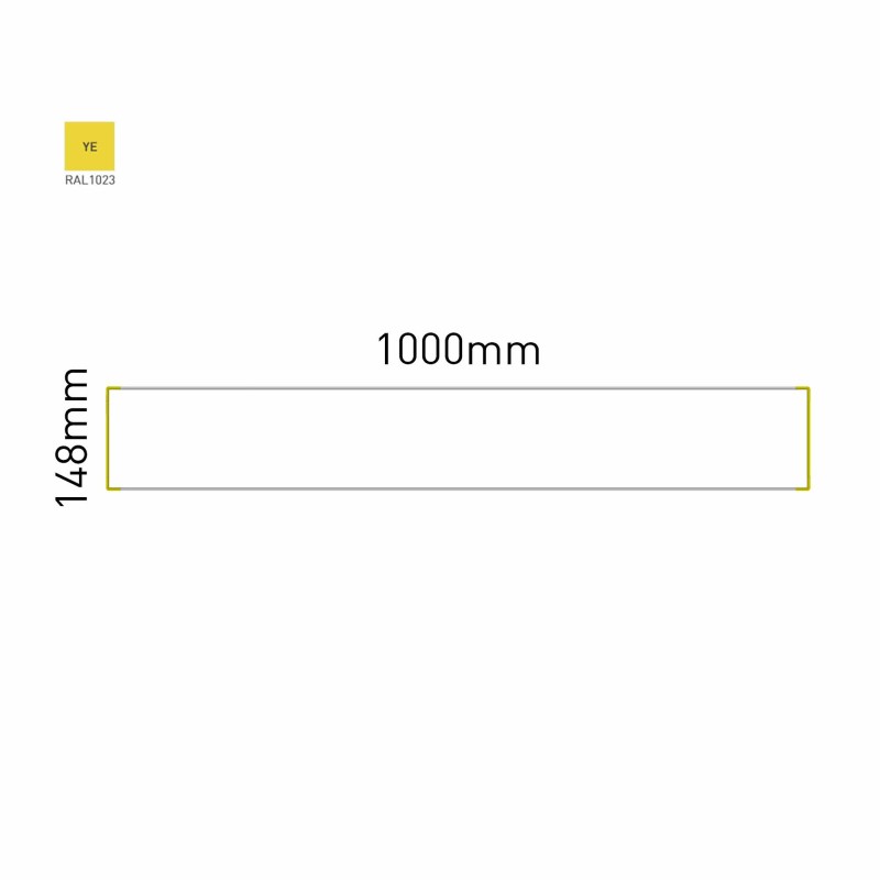 Cartello modulare intercambiabile a parete signcode color wall 148x1000 mm HxB YE-giallo-RAL1023