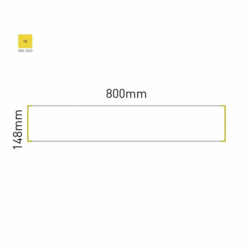 Cartello modulare intercambiabile a parete signcode color wall 148x800 mm HxB YE-giallo-RAL1023