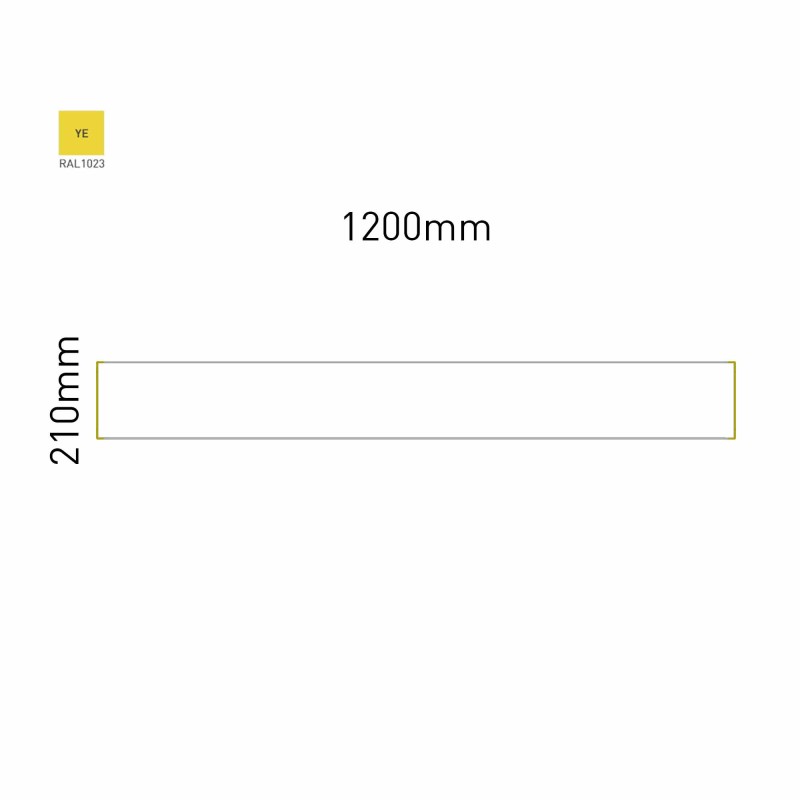Cartello modulare intercambiabile a parete signcode color wall 210x1200 mm HxB YE-giallo-RAL1023