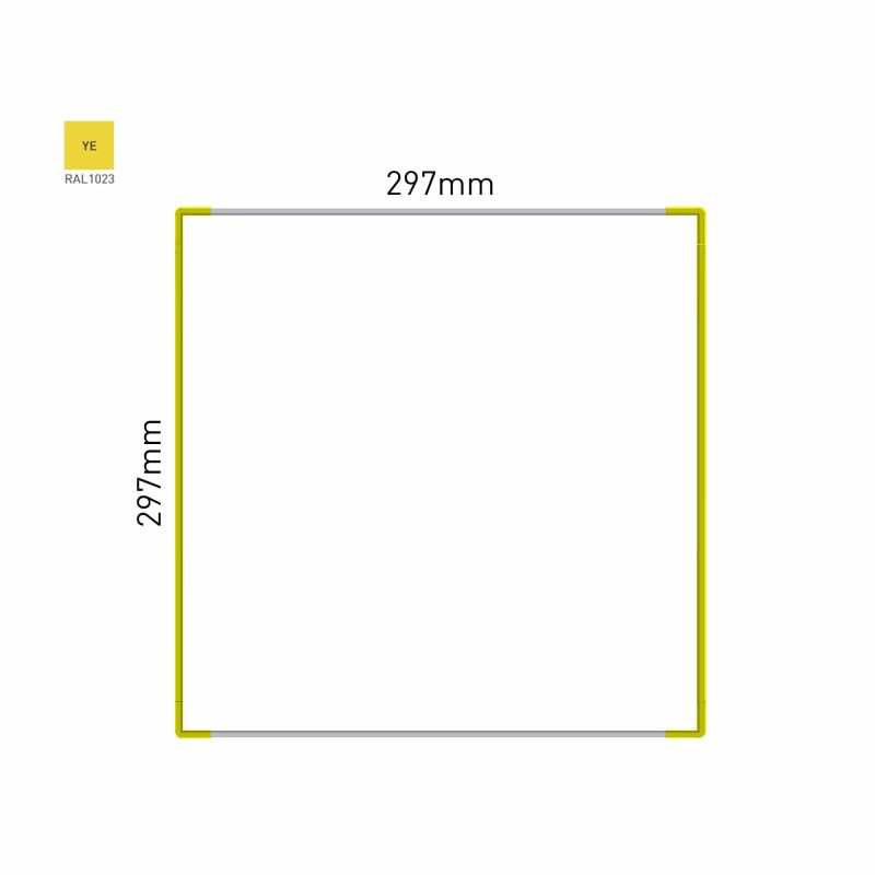 Cartello modulare intercambiabile a parete signcode color wall 297x297 mm HxB YE-giallo-RAL1023