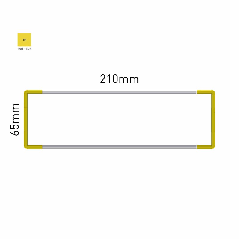 Cartello modulare intercambiabile a parete signcode color wall 65x210 mm HxB YE-giallo-RAL1023