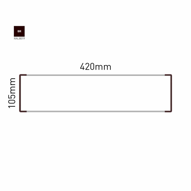 Cartello modulare intercambiabile a parete signcode color wall 105x420 mm HxB BR-marrone-RAL8019