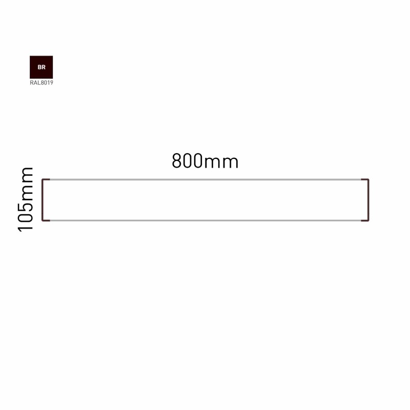 Cartello modulare intercambiabile a parete signcode color wall 105x800 mm HxB BR-marrone-RAL8019