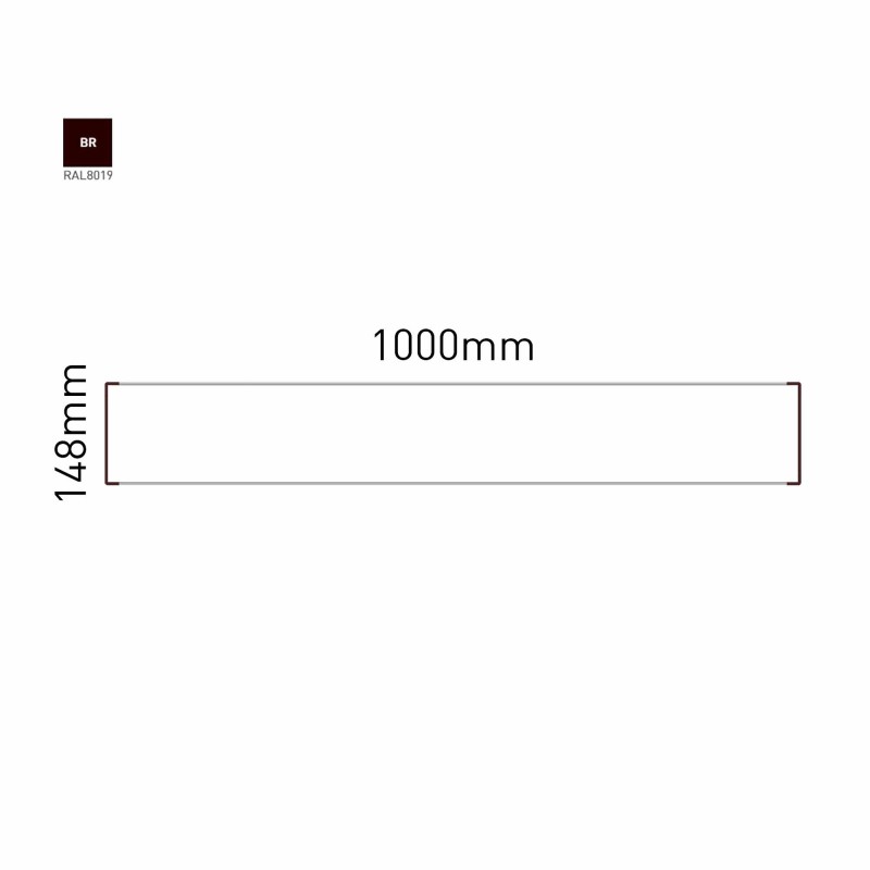 Cartello modulare intercambiabile a parete signcode color wall 148x1000 mm HxB BR-marrone-RAL8019