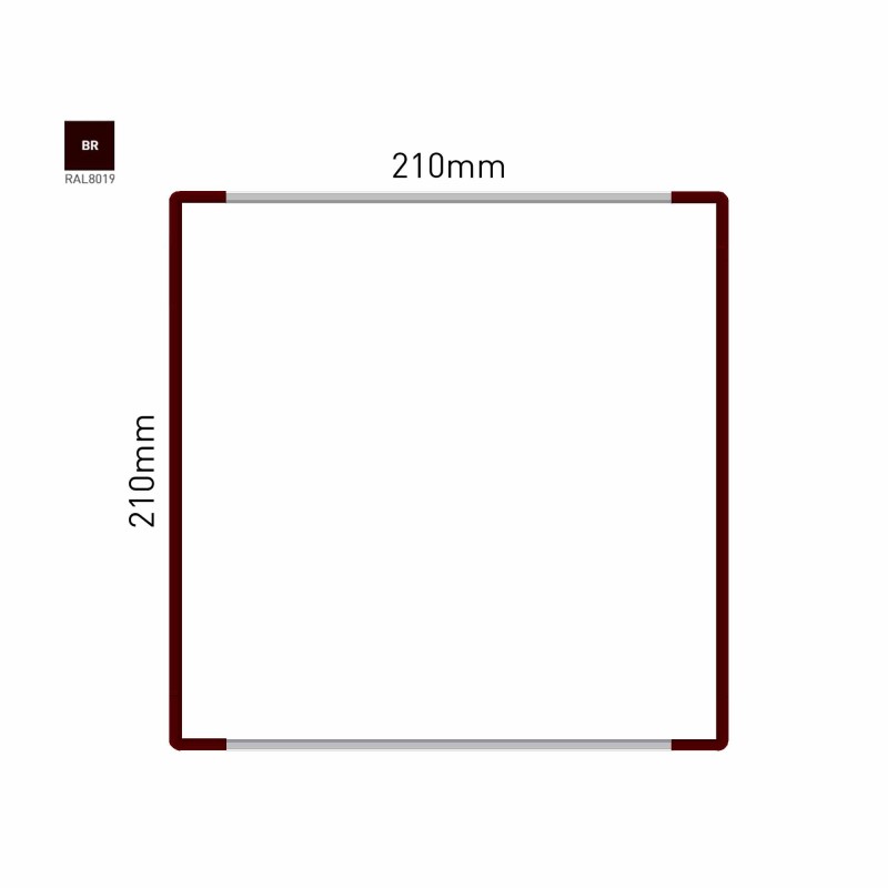 Cartello modulare intercambiabile a parete signcode color wall 210x210 mm HxB BR-marrone-RAL8019