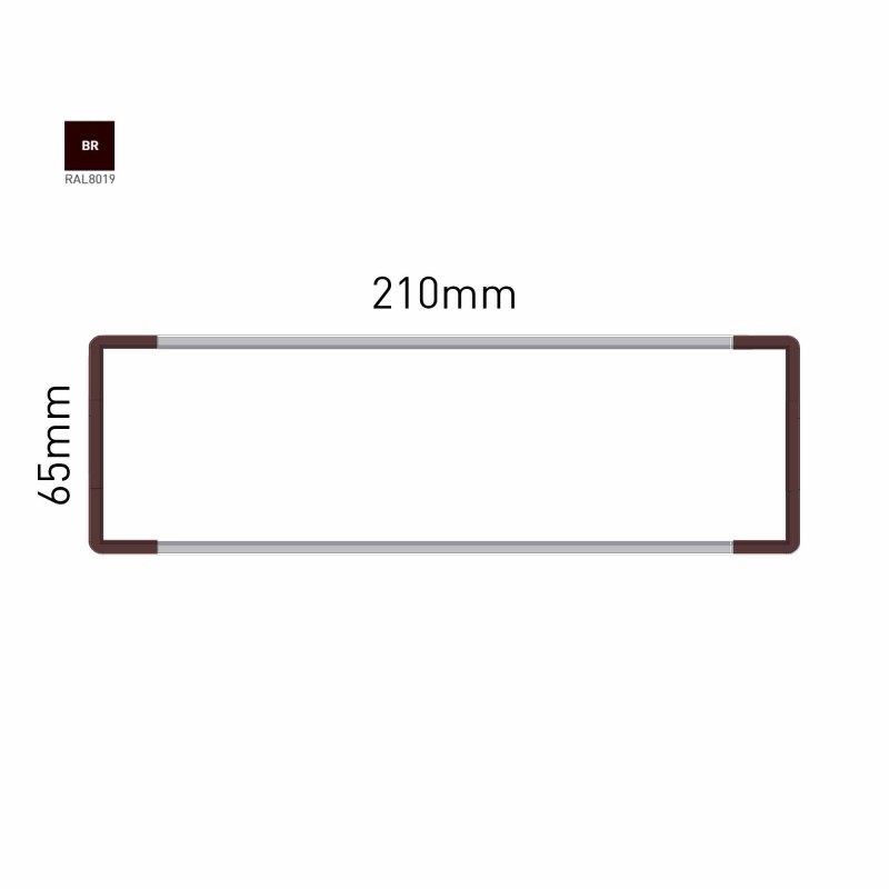 Cartello modulare intercambiabile a parete signcode color wall 65x210 mm HxB BR-marrone-RAL8019