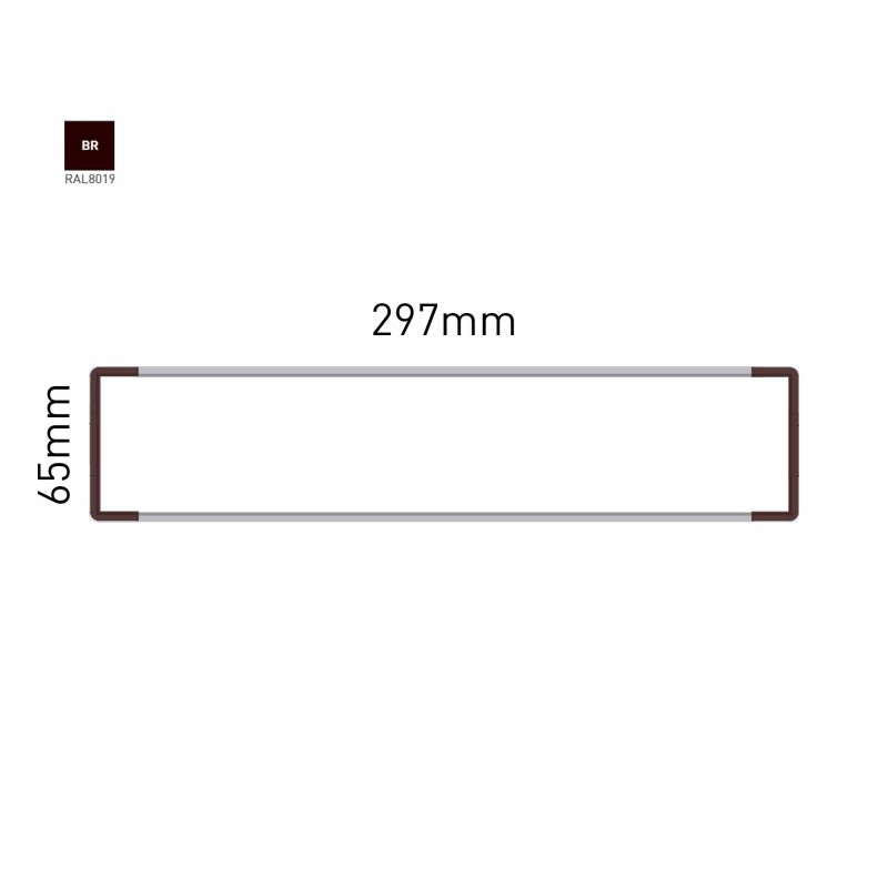 Cartello modulare intercambiabile a parete signcode color wall 65x297 mm HxB BR-marrone-RAL8019