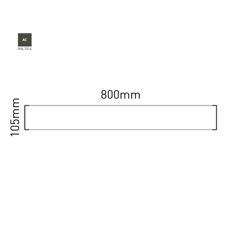 Cartello modulare intercambiabile a parete signcode color wall 105x800 mm HxB AC-antracite-RAL7016