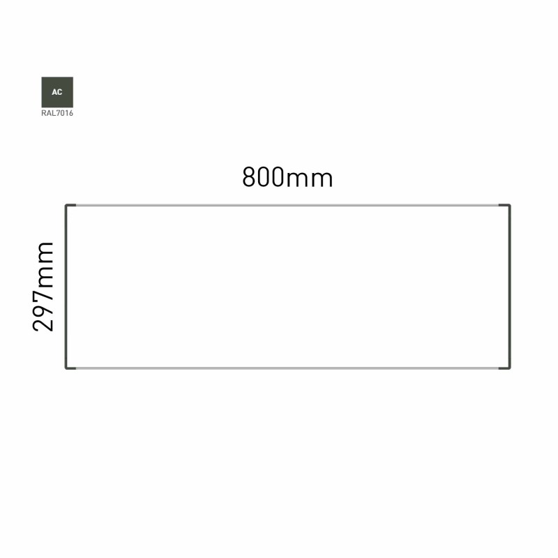 Cartello modulare intercambiabile a parete signcode color wall 297x800 mm HxB AC-antracite-RAL7016