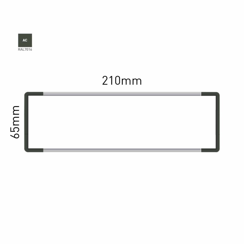 Cartello modulare intercambiabile a parete signcode color wall 65x210 mm HxB AC-antracite-RAL7016
