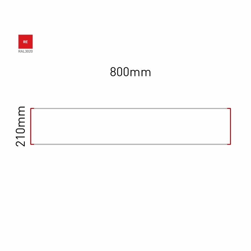 Cartello modulare intercambiabile a parete signcode color wall 210x800 mm HxB RE-rosso-RAL3020