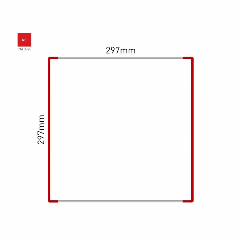 Cartello modulare intercambiabile a parete signcode color wall 297x297 mm HxB RE-rosso-RAL3020